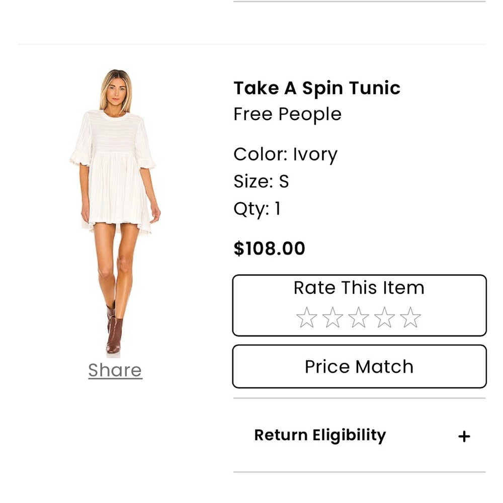 Free People Cream Long Sleeve Dress